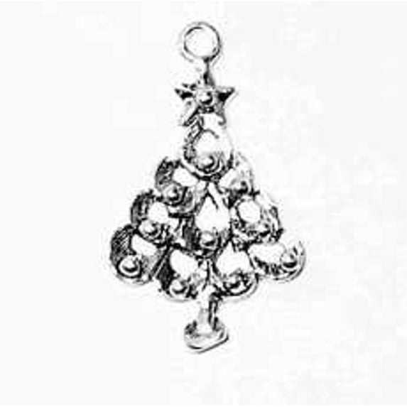 Sterling Silver 18" 1mm Box Chain Christmas Tree Ball Ornaments And Star Pendant Necklace