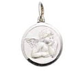 thumbnail image 1 of Sterling Silver 18" 1mm Box Chain Daydreaming Angel Pendant Necklace, 1 of 2