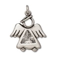 thumbnail image 1 of Sterling Silver 18" 1mm Box Chain Little Angel Pendant Necklace With Cubic Zirconia, 1 of 2