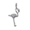 thumbnail image 1 of Sterling Silver 18" .8mm 3D Standing Flamingo Pendant Necklace Head Curved To Throat, 1 of 2