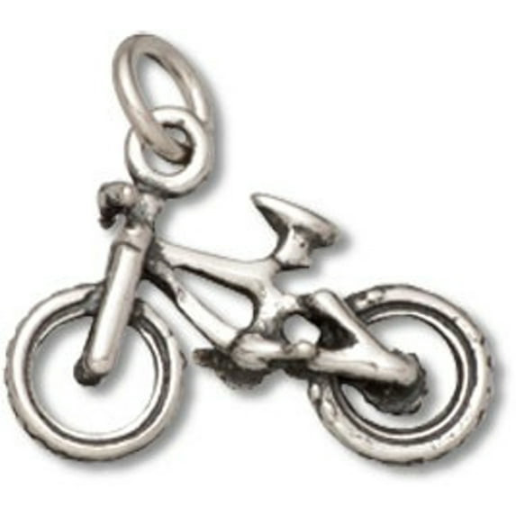 Sterling Silver 18" .8mm Box Chain 3D BMX Or Ten Speed Bicycle Pendant Necklace
