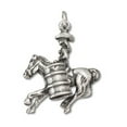 thumbnail image 1 of Sterling Silver 18" .8mm Box Chain 3D Rodeo Cowgirl Riding Horse Barrel Racing Pendant Necklace, 1 of 2