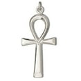 thumbnail image 1 of Sterling Silver 18" .8mm Box Chain 3D Smooth Ankh Life Symbol Pendant Necklace, 1 of 2