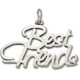 thumbnail image 1 of Sterling Silver 18" .8mm Box Chain Cursive Writing Best Friends Pendant Necklace, 1 of 2