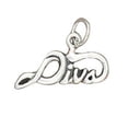 thumbnail image 1 of Sterling Silver 18" .8mm Box Chain "DIVA" Word Pendant Necklace, 1 of 2