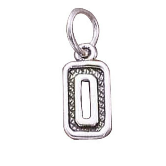 Sterling Silver 18" .8mm Box Chain Jersey Number Zero 0 Pendant Necklace