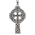 thumbnail image 1 of Sterling Silver 18" .8mm Box Chain Large Celtic Christian Cross Pendant Necklace, 1 of 2