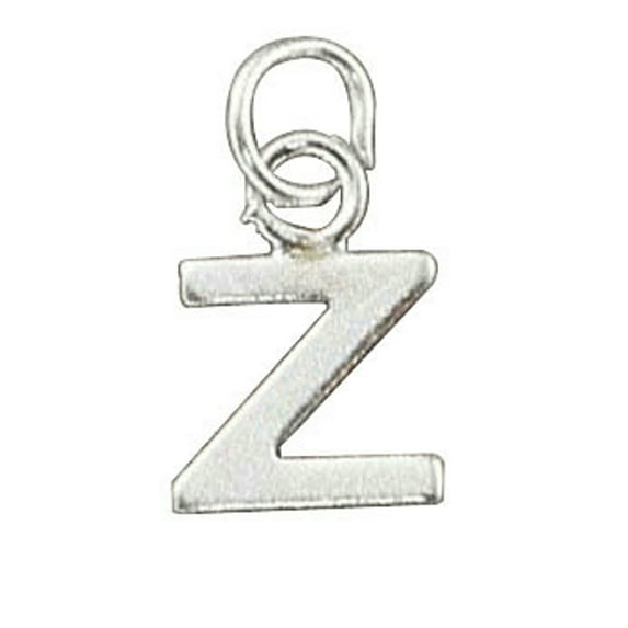 Sterling Silver 18" .8mm Box Chain Lined Letter Z Pendant Necklace