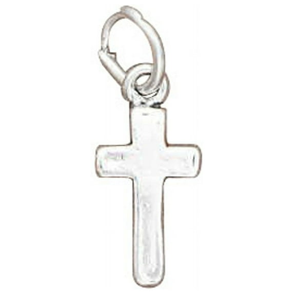 Sterling Silver 18" .8mm Box Chain Small Plain Thin Christian Cross Pendant Necklace