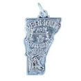 thumbnail image 1 of Sterling Silver 18" .8mm Box Chain VERMONT State Pendant Necklace, 1 of 2