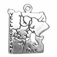 thumbnail image 1 of Sterling Silver 18" .8mm Box Chain Yellowstone National Park Map Pendant Necklace, 1 of 2