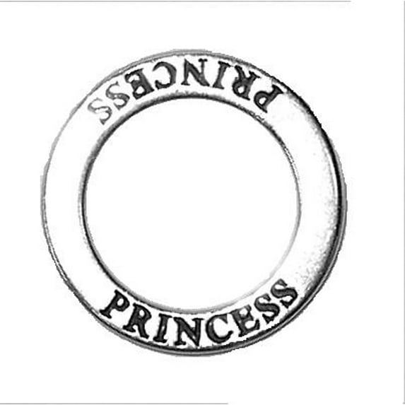 Sterling Silver 18" .8mm Two Sided PRINCESS Circle Shaped Affirmation Slide Pendant Necklace