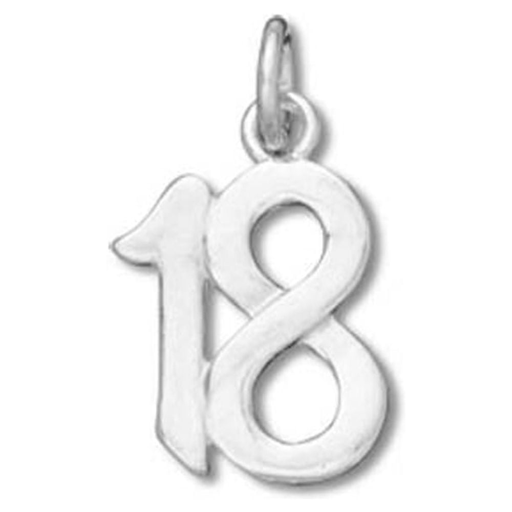 Sterling Silver #18 Birthday Charm with Split Ring Item #53030