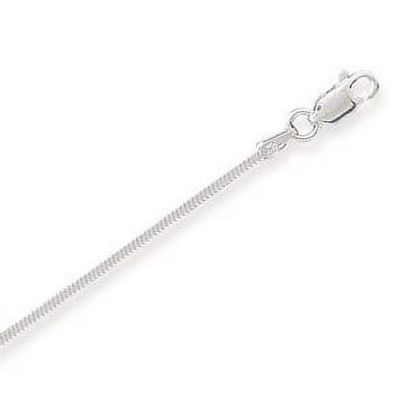 Sterling Silver 18 Inch Square Snake Chain Necklace 1.2mm Wide With Lobster Clasp