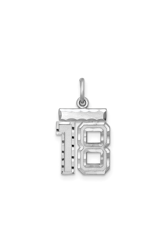 Sterling Silver 18 Pendant Necklace with Block Number Design, Unisex Milestone Charm for Men or Women, Coming of Age Symbolic Jewelry