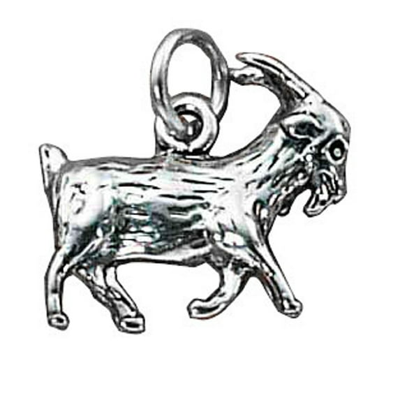 Sterling Silver 18" Unisex 1.5mm Box Chain 3D Billy Goat Pendant Necklace