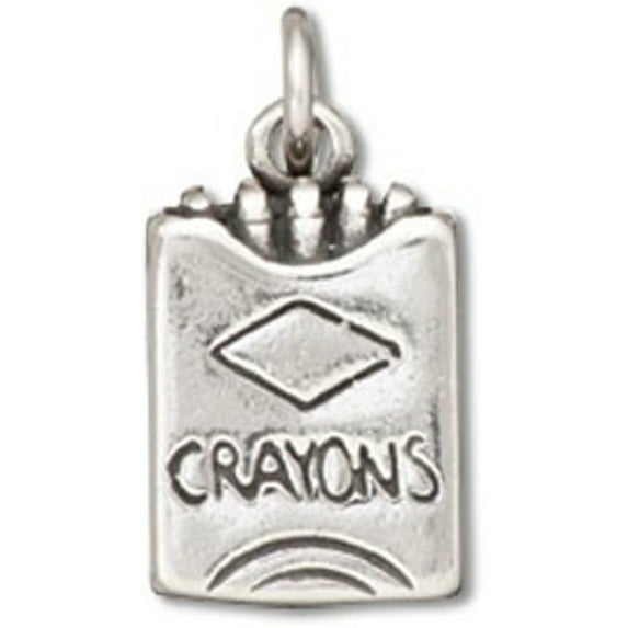 Sterling Silver 18" Unisex 1.5mm Box Chain 3D Box Of Open Crayons Pendant Necklace