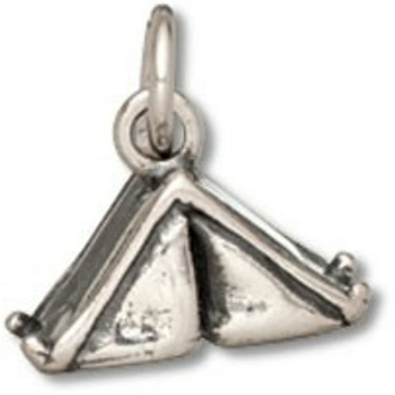 Sterling Silver 18" Unisex 1.5mm Box Chain 3D Pop Up Tent Pendant Necklace