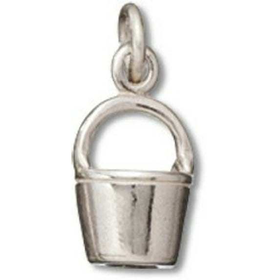 Sterling Silver 18" Unisex 1.5mm Box Chain 3D Water Bucket Pale Or Basket Pendant Necklace