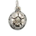 thumbnail image 1 of Sterling Silver 18" Unisex 1.5mm Box Chain Hollow Half Soccer Ball Pendant Necklace, 1 of 2