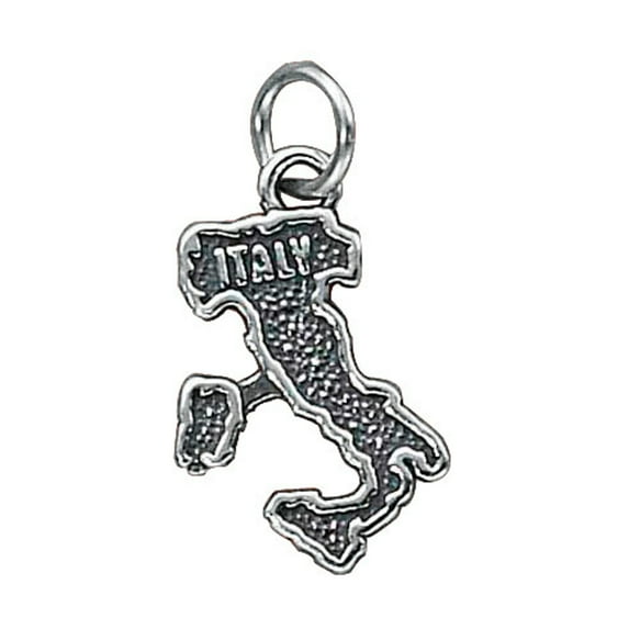 Sterling Silver 18" Unisex 1.5mm Box Chain Italy Country Pendant Necklace