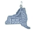 thumbnail image 1 of Sterling Silver 18" Unisex 1.5mm Box Chain NEW YORK State Pendant Necklace, 1 of 2