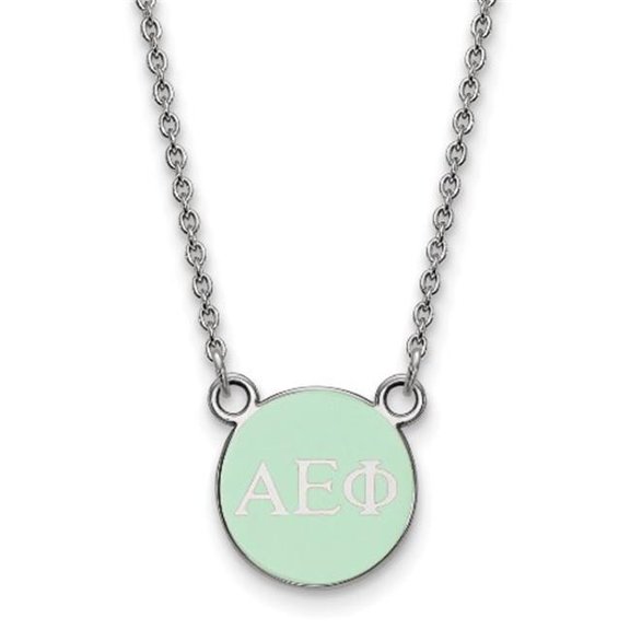 Sterling Silver 18in Official Licensed Greek Sororities Alpha Epsilon Phi XS Enamel Pendant w/Necklace