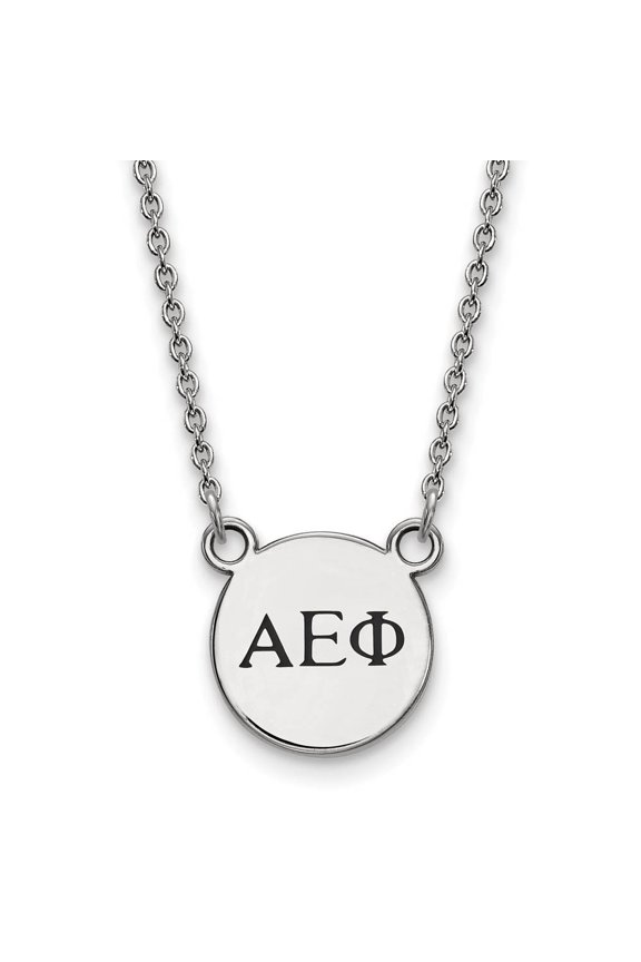 Sterling Silver 18in Official Licensed Greek Sororities Alpha Epsilon Phi XS Enamel Pendant w/Necklace