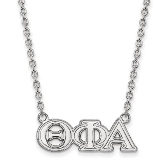 Sterling Silver 18in Official Licensed Greek Sororities Theta Phi Alpha (???) Medium Pendant w/ Necklace