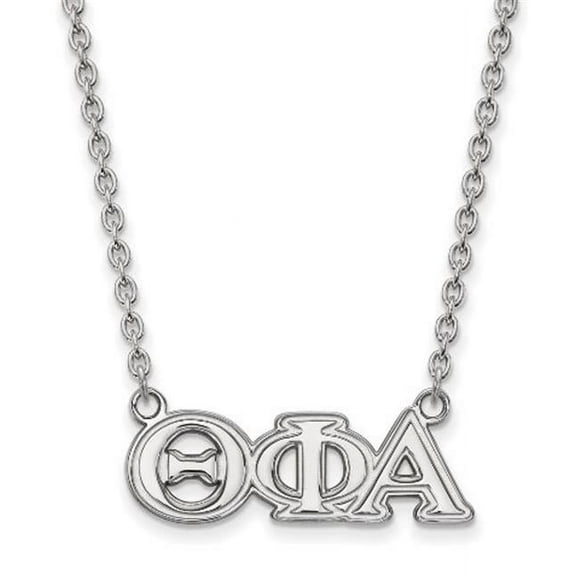 Sterling Silver 18in Official Licensed Greek Sororities Theta Phi Alpha (???) Medium Pendant w/ Necklace