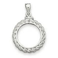 thumbnail image 1 of Sterling Silver 19.1 X 1.5mm $0.01 Screw Top Coin Rope Pol Bezel Pendant (19.1 1.5) Made In United States qbr1, 1 of 3