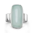 thumbnail image 1 of Sterling Silver 19.5mmx10mm Oval Sea Green Chalcedony Ring - Size 7, 1 of 2
