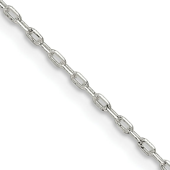 Sterling Silver 1mm Diamond-Cut Long Link Cable Chain (16 X 1) Made In India qpe68-16