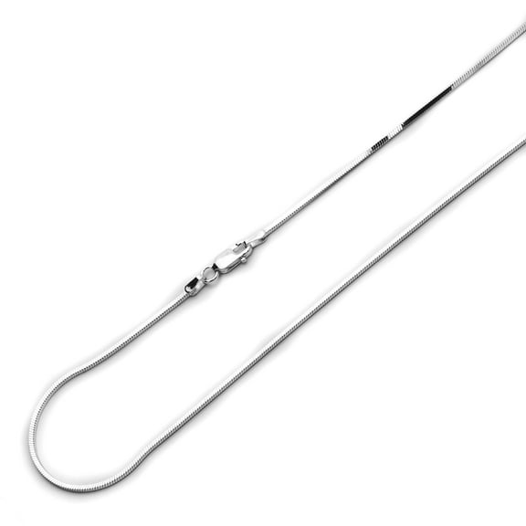 Sterling Silver 1mm Italian Square Snake Chain Necklace(10, 16, 18, 20, 22, 24, 30 Inch)