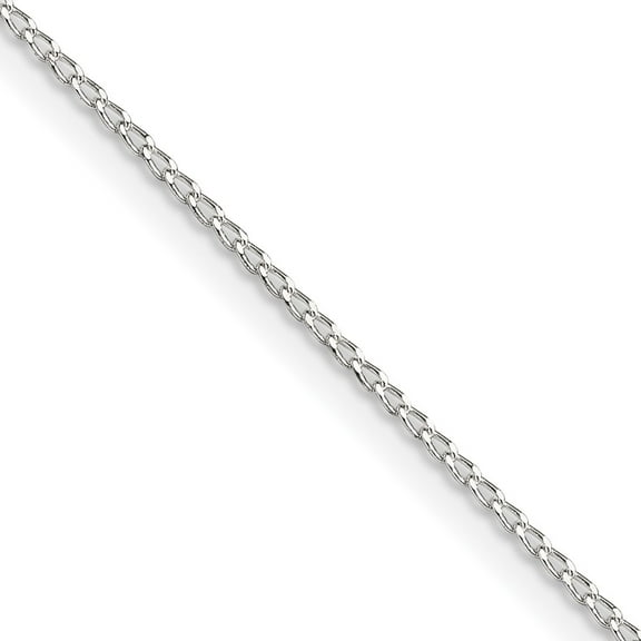 Finest Gold Sterling Silver 1 mm Open Elongated Link Curb Chain