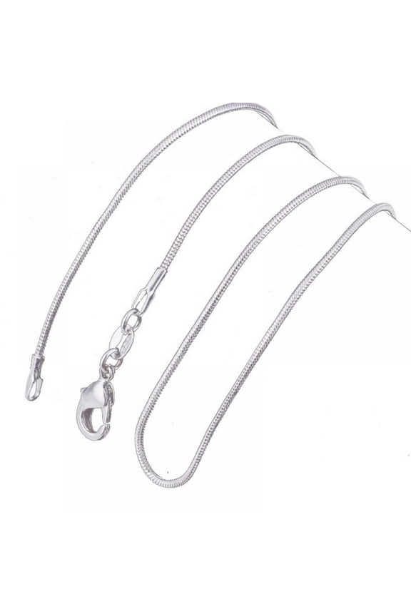 Sterling Silver 1mm Snake Chain Necklace Women Man 16-24 inch Collier Fashion Jewelry Gift