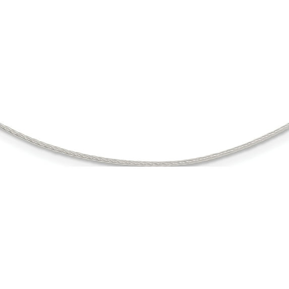 Sterling Silver 1mm Twisted Neckwire Made In Italy qh1163-18