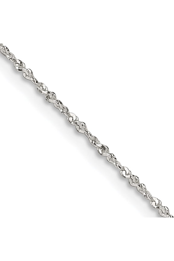 Sterling Silver 1mm Twisted Serpentine Chain (22 X 1) Made In India qpe38-22
