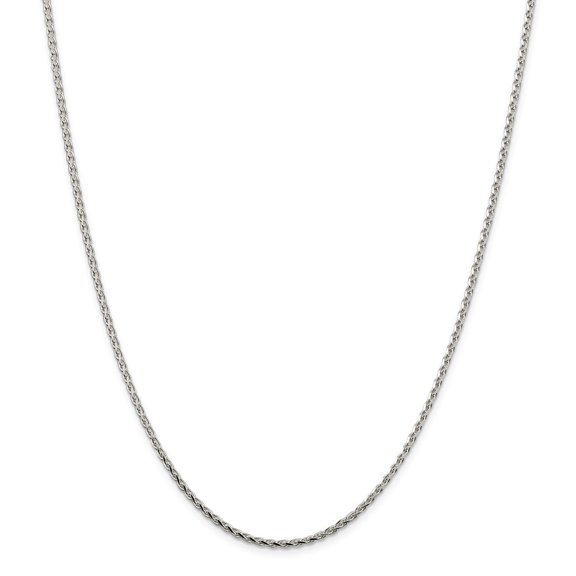 Sterling Silver 2.15mm Sparkle-Cut Round Spiga Chain Necklace - 20 Inch
