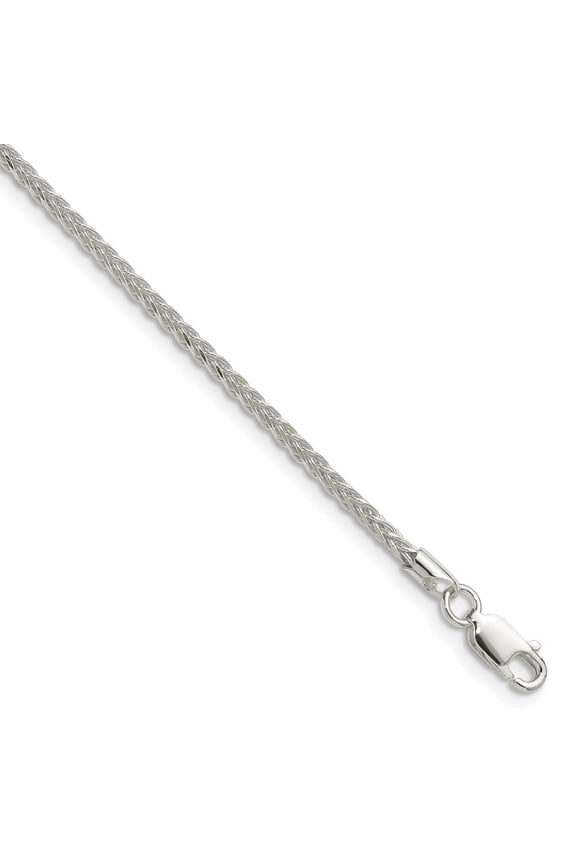 Sterling Silver 2.1mm Diamond-cut Square Spiga Chain