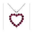 thumbnail image 1 of Sterling Silver 2.25 Ct Created Ruby Open Heart Necklace, 1 of 2