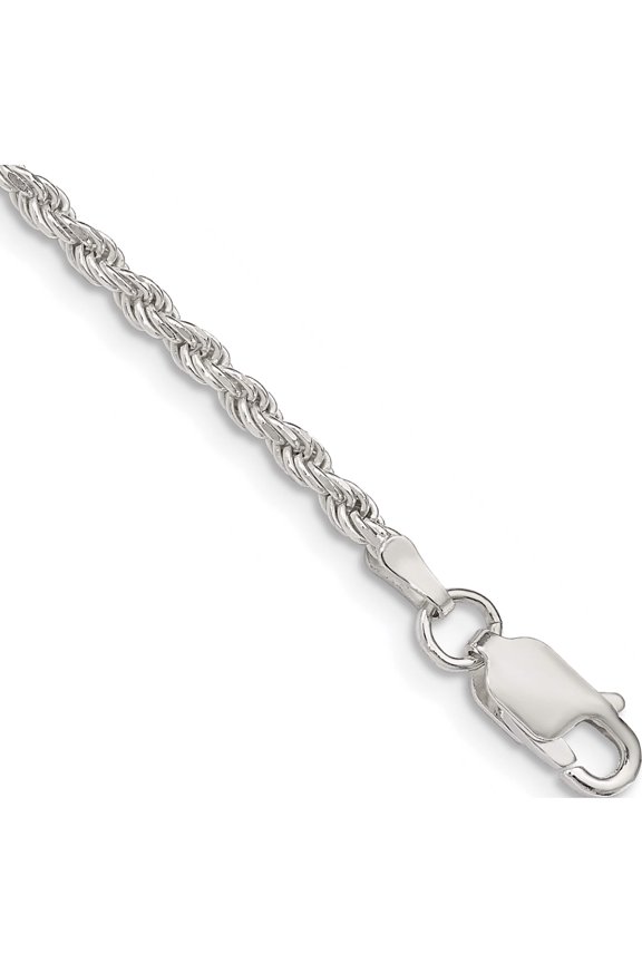 Sterling Silver 2.25mm Diamond-Cut Rope Chain (8 X 2.25) Made In Italy qdc050-8
