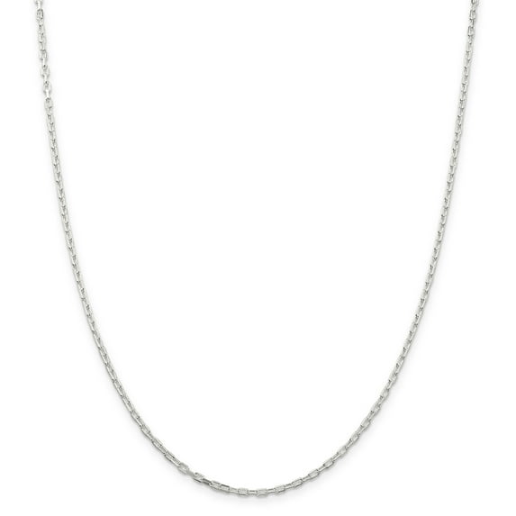 Sterling Silver 2.2mm Fancy Diamond-cut Open Link Cable Chain