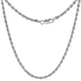thumbnail image 1 of Sterling Silver 2.2mm Rope Chain Bracelet for Men Diamond cut Nickel Free Italy 8 inch, 1 of 3
