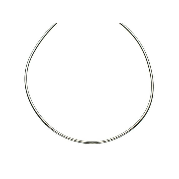 Sterling Silver 2.3mm Omega Nickel Free Chain Necklace Italy, 16"+2" Extender