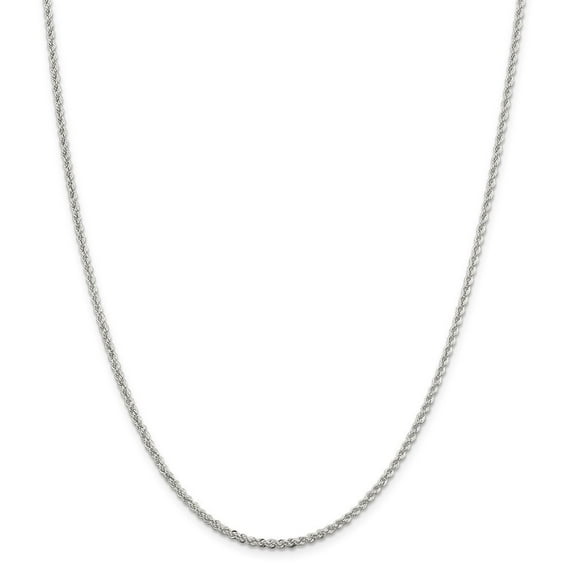 Sterling Silver 2.3mm Solid Rope Chain Necklace - 10.1 Grams - 30 Inch