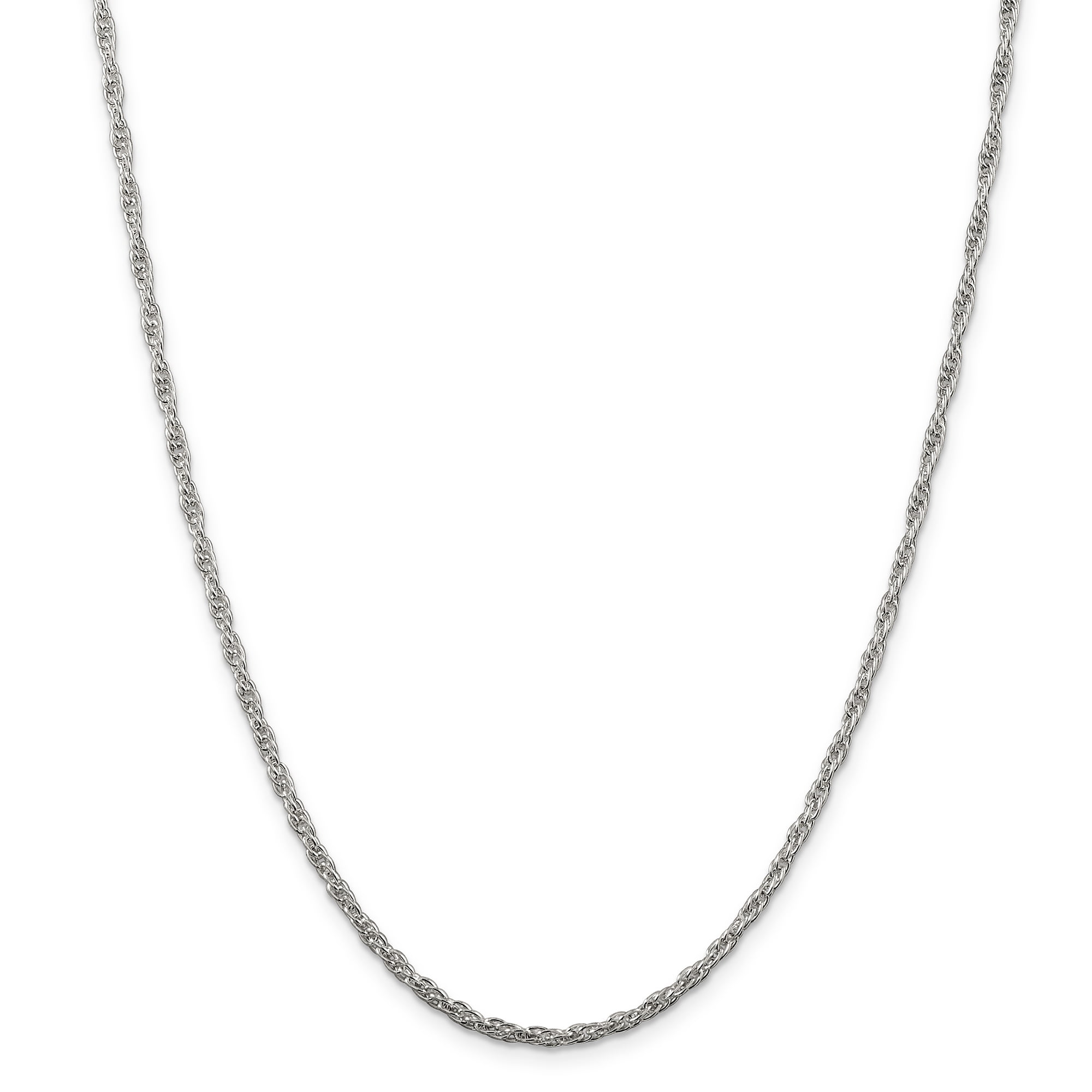 Sterling Silver 2.45mm Loose Rope Chain (Weight: 9.31 Grams, Length: 30 Inches)
