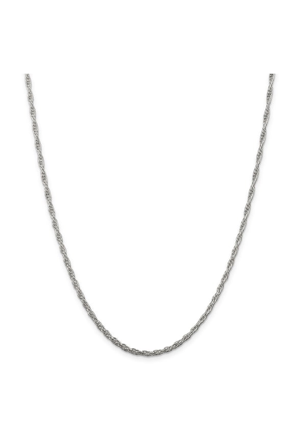 Sterling Silver 2.45mm Loose Rope Chain (Weight: 9.31 Grams, Length: 30 Inches)