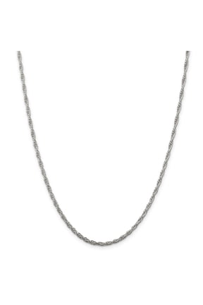 Sterling Silver 2.45mm Loose Rope Chain (Weight: 9.31 Grams, Length: 30 Inches)