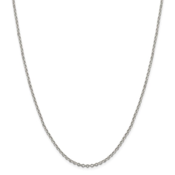 Sterling Silver 2.5mm 8 Side Sparkle-Cut Cable Chain Necklace - 9.2 Grams - 30 Inch